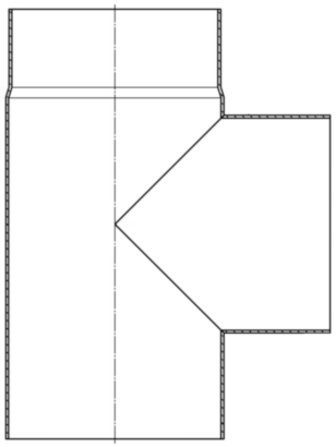 T-Stück unlackierter Stahl blank verschiedene Größen