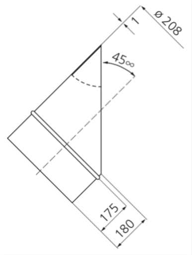 Wandfutter 45° Stahl verschiedene Durchmesser