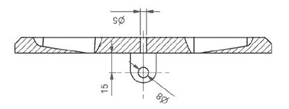 Rüttelrost rund 20,0 cm mit Stift Gussrost Ofenrost